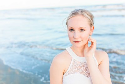 Light and Airy Bridal Portrait on the Beach by April and Jason Luxury Wedding Photographers