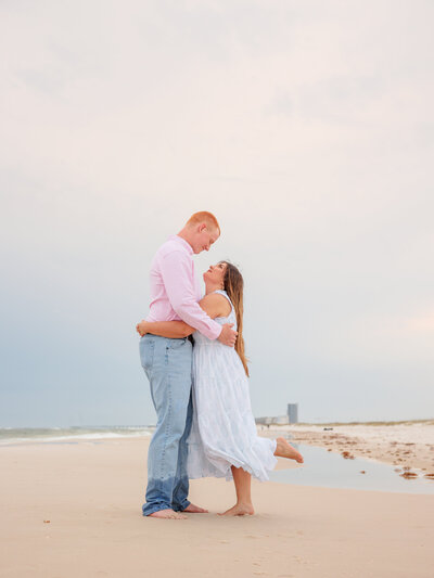 Young couple in a playful embrace 