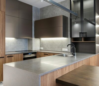 kitchen island and lighting, part of a project of home remodeling atlanta ga varilko remodeling