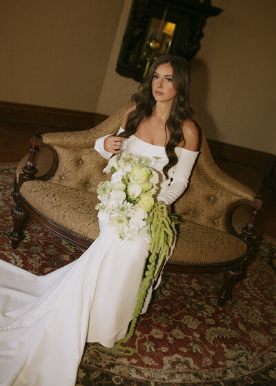 Bridal portraits at a mansion in Highlands Ranch, CO