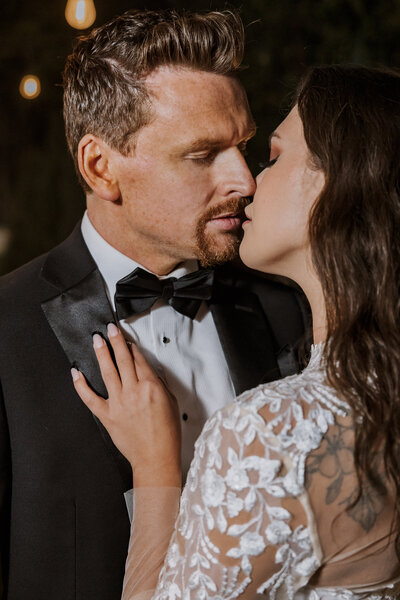 black tie event with bride and groom romantic editorial