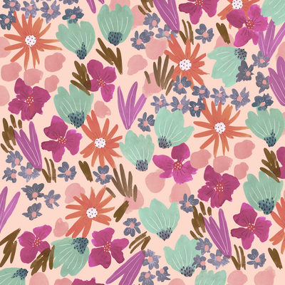 Painted Floral pattern designed by Jen Pace Duran of Pace Creative Design Studio