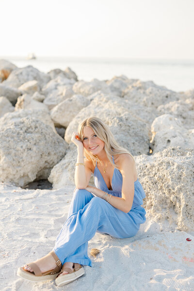 Senior girl on beach in clearwater florida. Tampa florida senior photographer. 