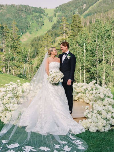A fabulous floral arch against a gorgeous mountain backdrop, you can't get much better than that!