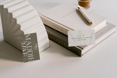 branding design for photographers by Palme Design Co showing cards and books