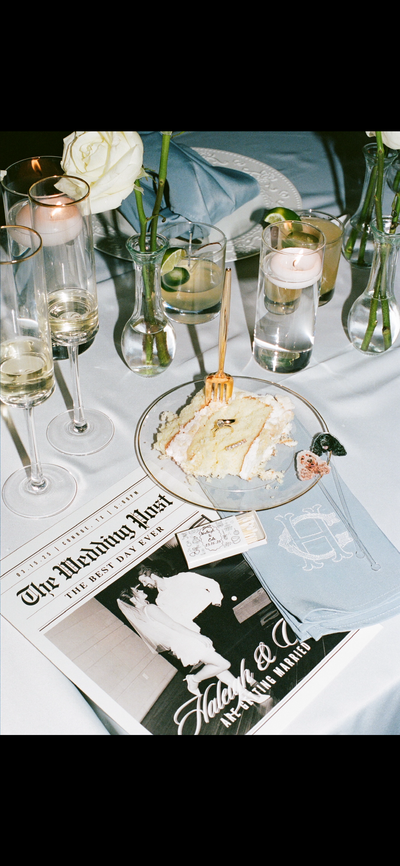 Bride and groom pose in botanical garden
