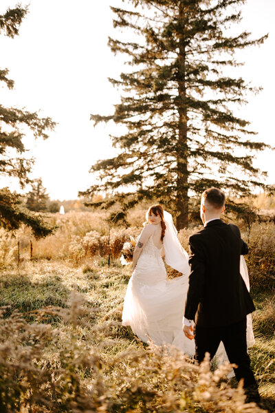 Bride turning around for first look at her groom during an elopement in New Brunswick