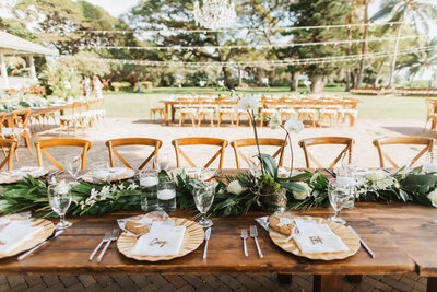 outdoor Hawaii wedding reception