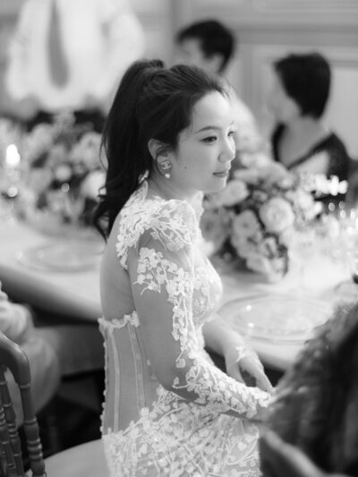 Château de Champlâtreux bride at wedding reception