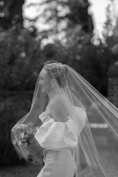Bridal portrait during Italian wedding ceremony