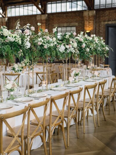 wedding reception table floral arrangements