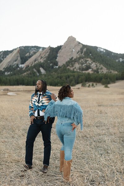 Denver engagement session on a mountain