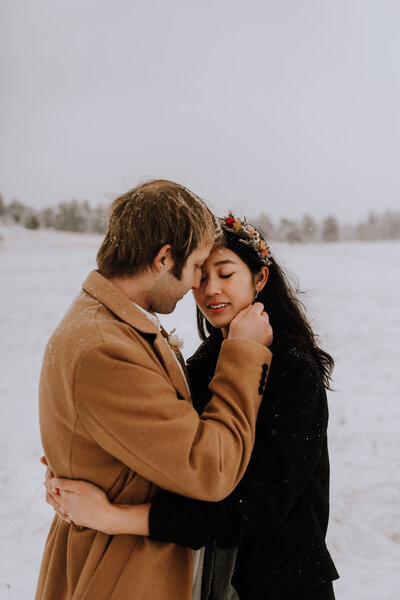 vow renewal colorado snowy mountains