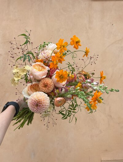 peach bridal bouquet