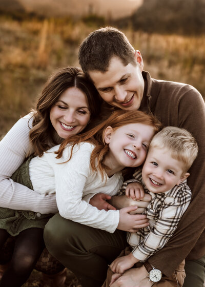 Family photography session at sunset in the Colorado Foothills with Erin Jachimiak Photography