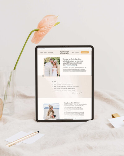 Light and airy website design for Northern Michigan photographer