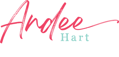 word mark logo reading andee hart