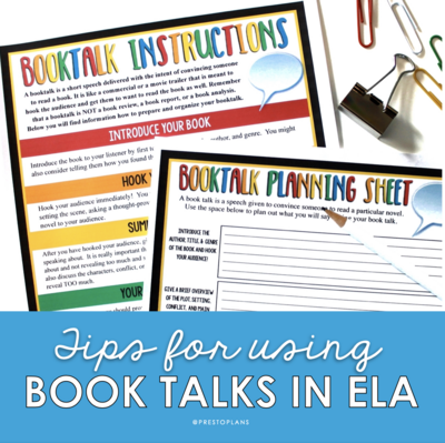 Using Book Talks in ELA