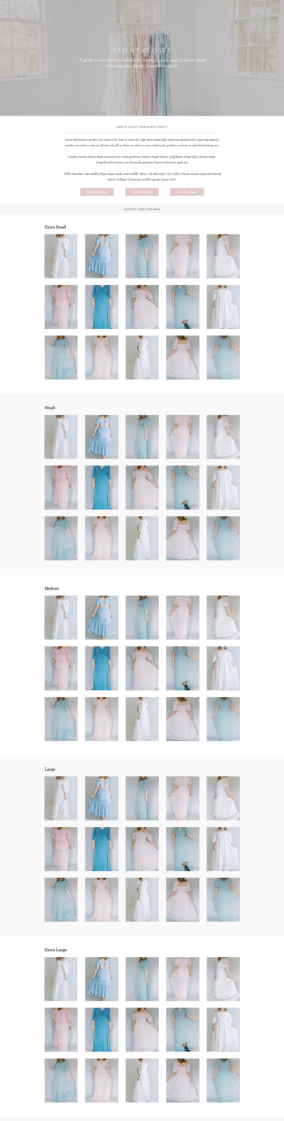 The Showit Client Closet template for photographers and creatives.