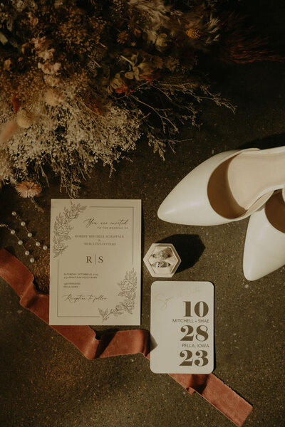 Flat lay wedding detail photos