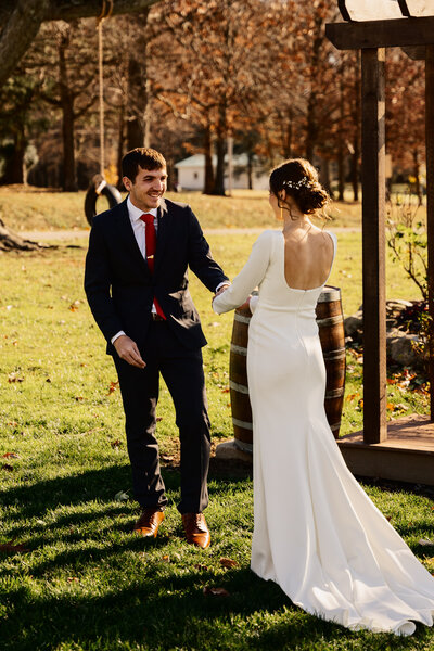 Couple at their Ohio wedding