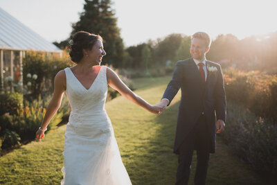 bride and groom at abbeywood estate in Cheshire
