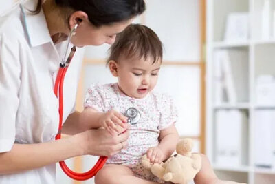 Doctor and baby with stethoscope