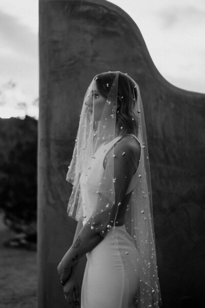 bride under veil profile