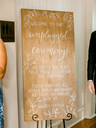 UnpluggedCeremonySign_Colleen&Patrick_PerryVaile