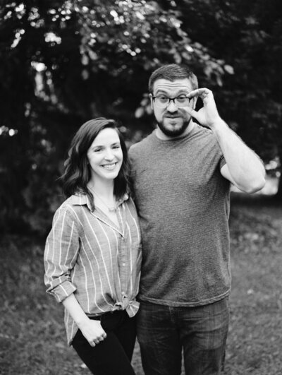 natural film branding photo, couple headshot, michigan letterpress studio