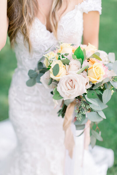 Jordan bridal bouquet on wedding day