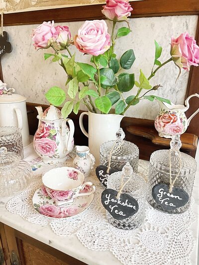 Rose tea and coffee station