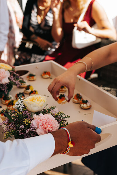 Luxury Canapé platter served at London wedding event