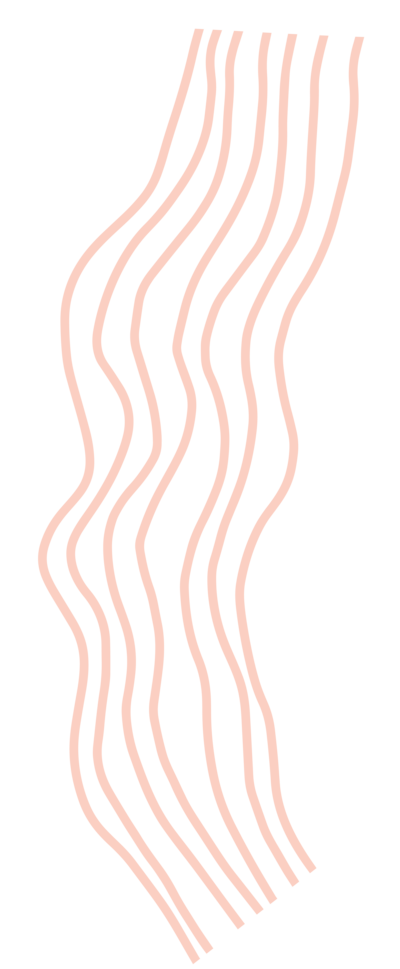 Peach colored squiggle lines graphic for branding