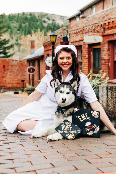 Senior Graduation photos with dog in Helena Montana