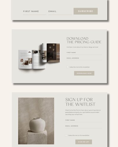 Flodesk signup forms for interior designers