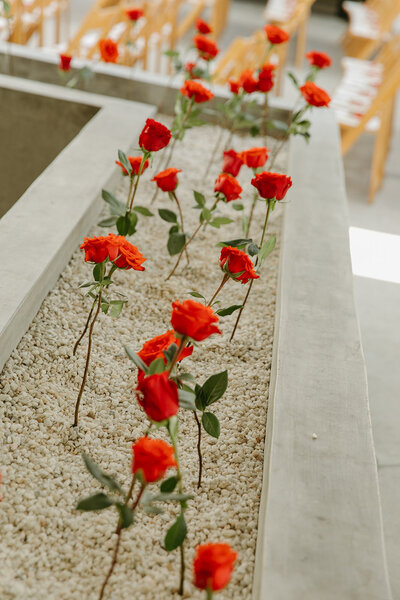 Unique floral detail featuring textured blooms at The Revery, Los Angeles