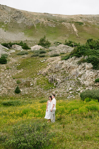Engagement session and engagement photos during the fall at Dream Lake in Rocky Mountain National Park