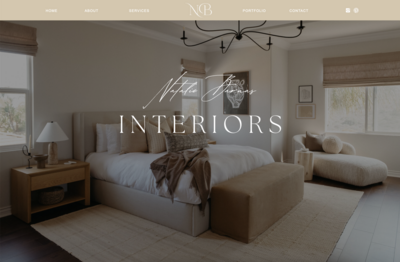 Natalie Barnas Interiors in San Diego, California's website done by web designer and brand coach, Bree Sherr in Carlsbad, California.