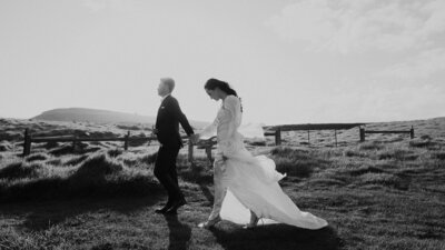 couple holding hands after melbourne elopement Mornington Peninsula