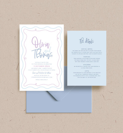 Tangerine peach colour theme Big Love wave 2 card invitation package by State of Elliott