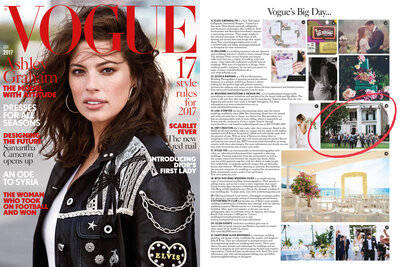 The cover of Vogue Magazine featuring With This Ring Wedding Films + Photo.