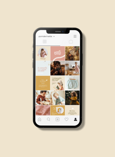 Feed Instagram de Pom de Rinette réalisé par le Studio Youmé.