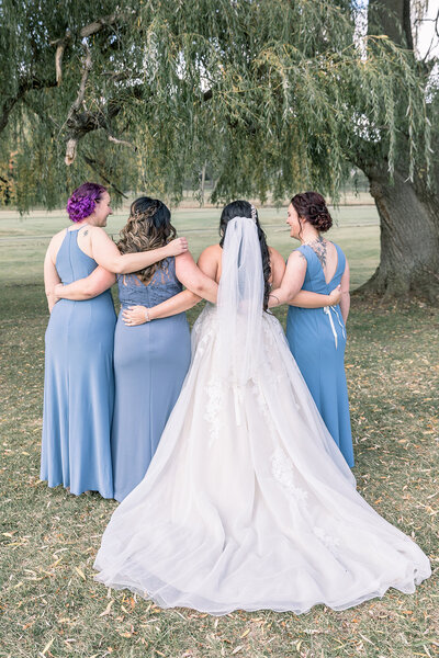 Bride and her bridesmaids