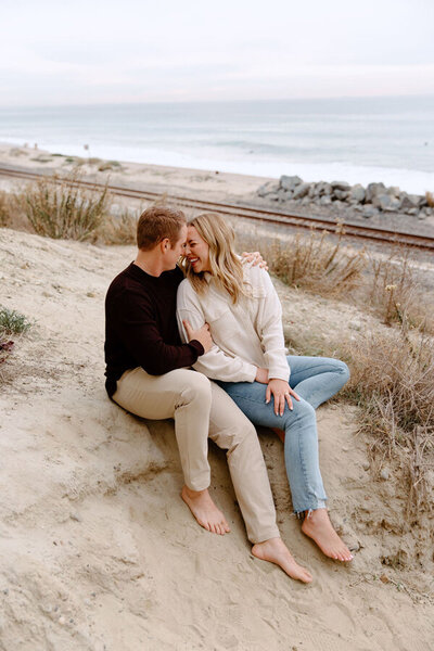 An engagement session at the beach in Orange County, California.