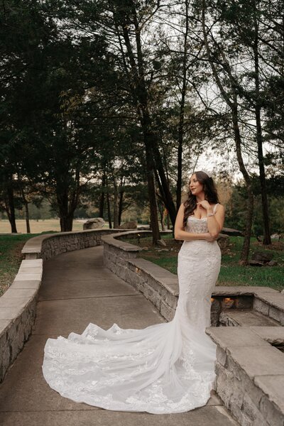 Bridal portraits at Graystone quarry wedding