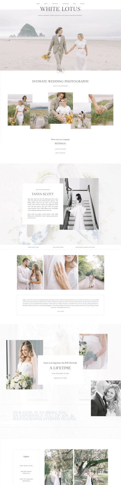 White Lotus Showit website template for photographers and creatives.