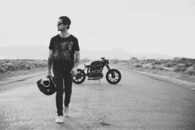 man on motorcycle