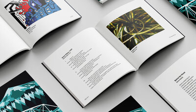 Perceptions books laid out to show different page spreads