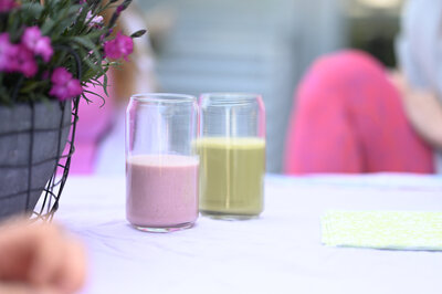 Pink en Green smoothie